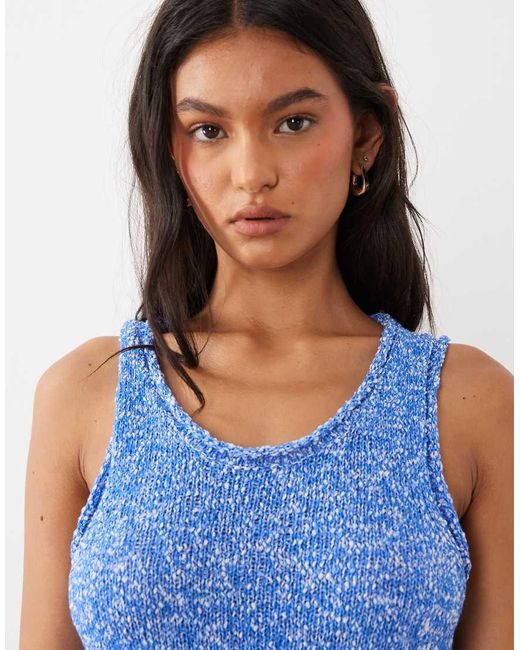 ASOS Blue Slub Racer Maxi Dress