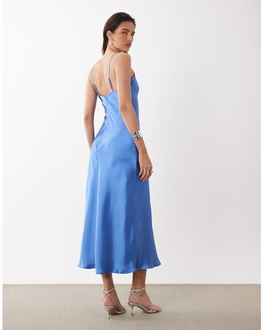 ONLY Blue V-neck Midaxi Dress