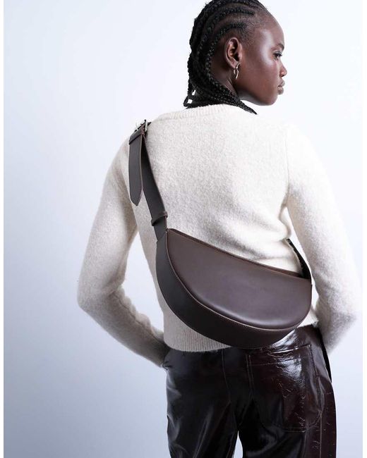 TOPSHOP White Cooper Cross Body Real Leather Bag