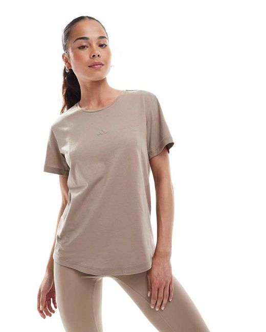 Adidas Originals Brown Adidas Training Yoga Essentials Tee