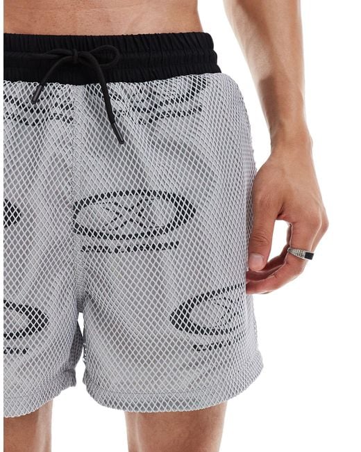 Collusion White Swim Shorts With Airtex Branding for men