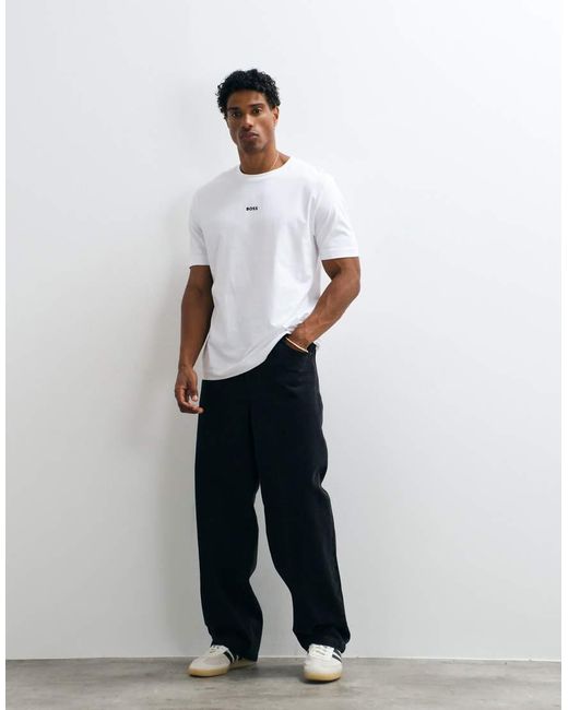 Boss White Hugo Boss Relaxed Fit Small Graphic T-shirt for men