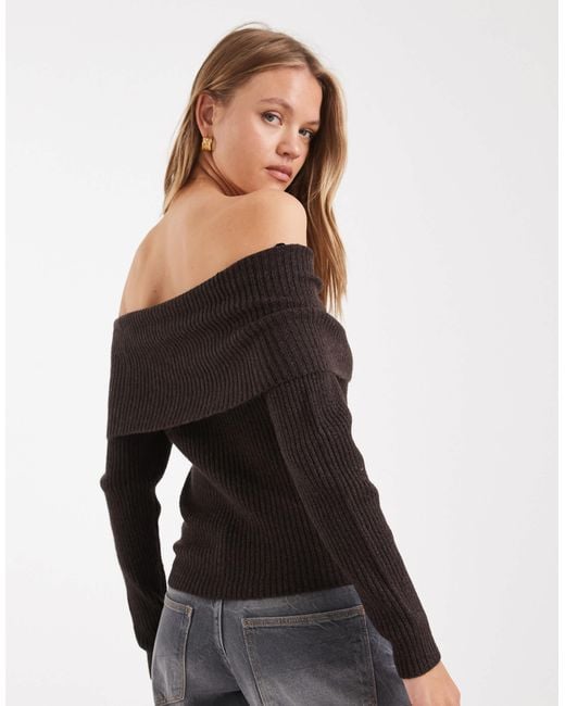 ONLY Black – schulterfreier strickpullover