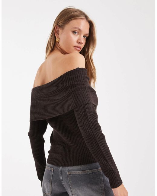 ONLY Black – schulterfreier strickpullover