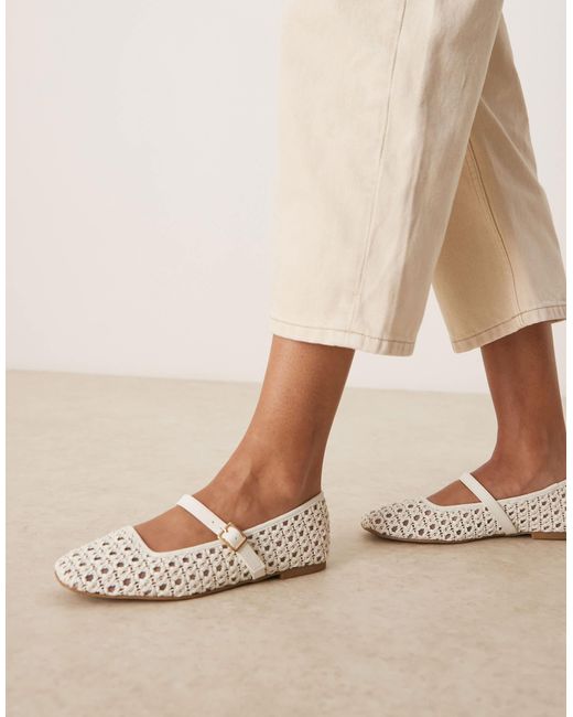 ASOS Natural Lottie Mary Jane Ballets