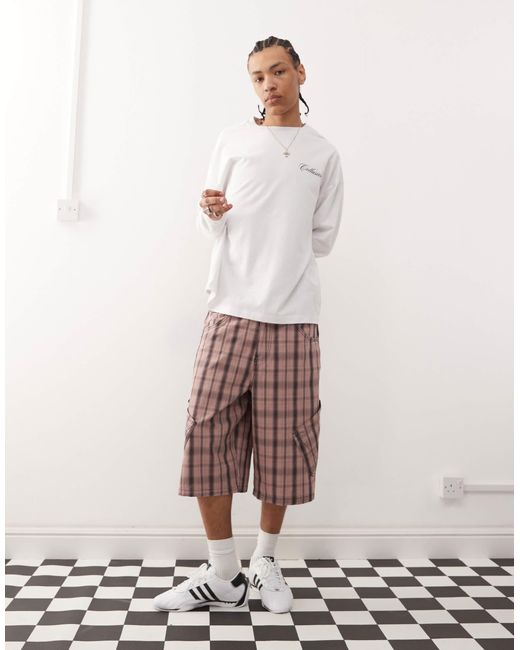 Collusion – weite longline-jorts in White für Herren