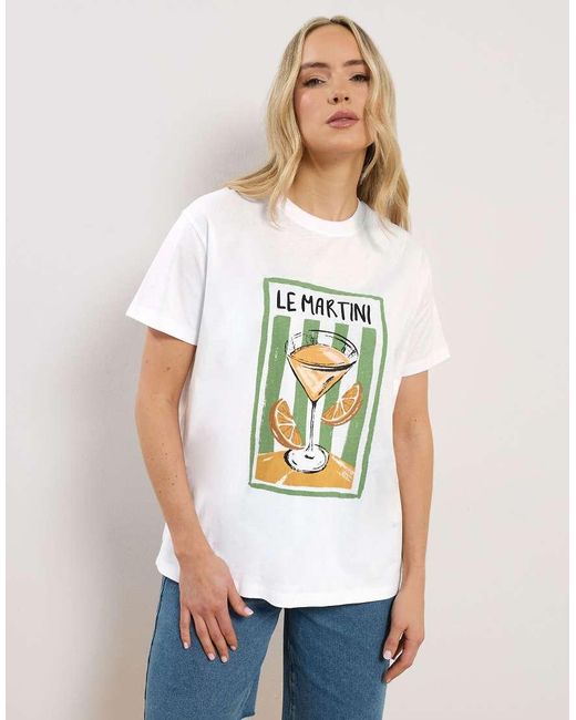 Long Tall Sally White Graphic Oversized T-Shirt