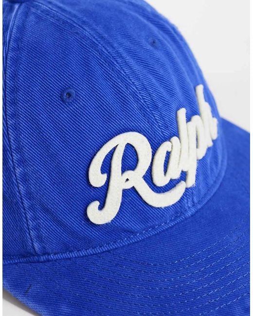 Polo Ralph Lauren Blue Script Logo Baseball Cap for men