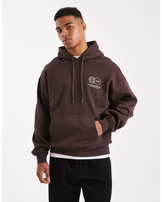 Only & Sons Brown Printed Hoodie for men
