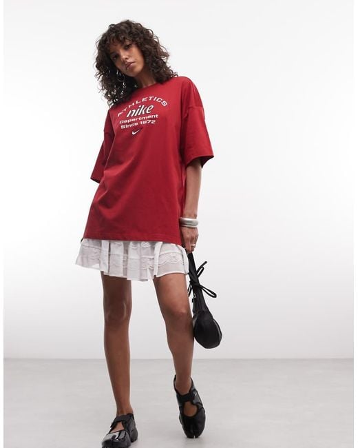 Nike Red Athletic Dept Oversized T-Shirt