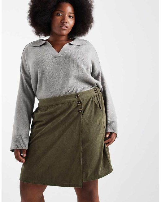 Vero Moda Green Cord Mini Skirt
