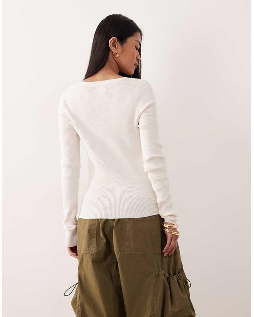 ASOS Natural Cotton Blend Wide Scoop Cardigan
