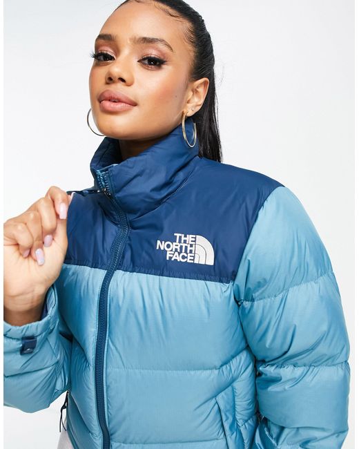 north face nuptse cropped jacket black