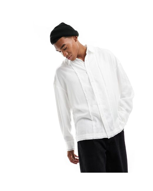 Reclaimed (vintage) – langärmliges hemd in White für Herren