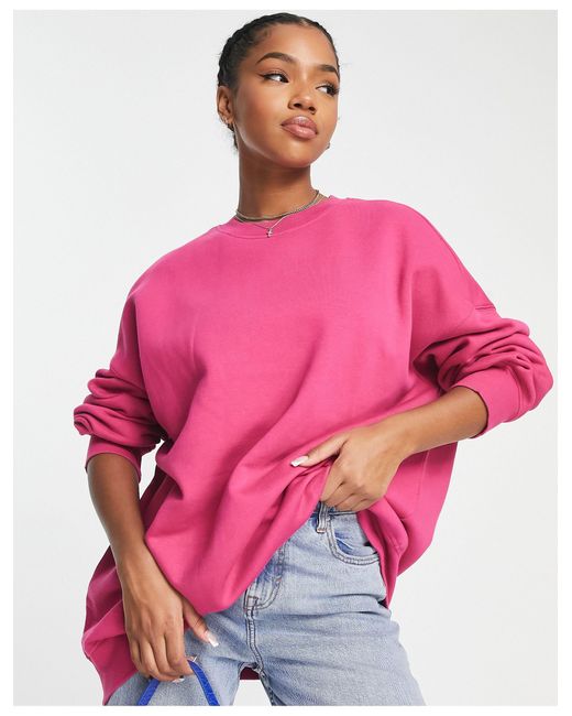 Monki Pink – oversize-sweatshirt