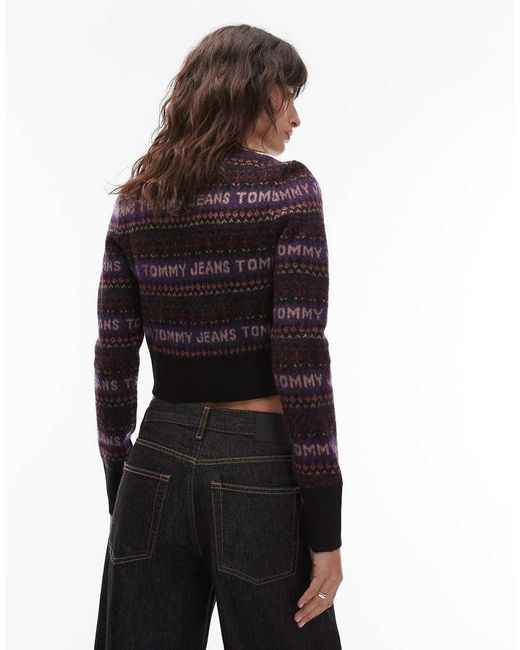 Tommy Hilfiger Black Fairisle Logo Cardigan