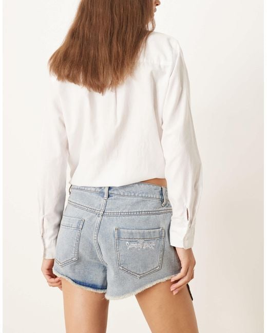 Adidas Originals White – adidas x jeremy scott – shorts aus indigoem denim