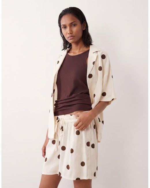 ASOS Natural Linen Mix Shorts