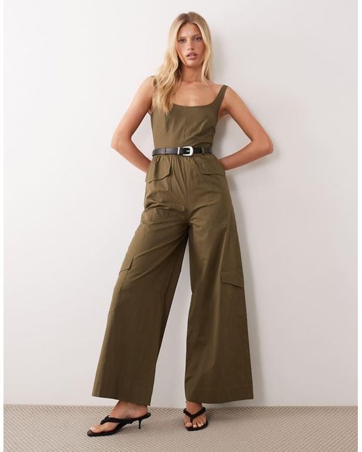 ASOS Natural Utility Jumpsuit