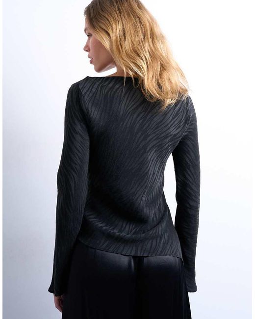 Top A Maniche Lunghe di TOPSHOP in Blue