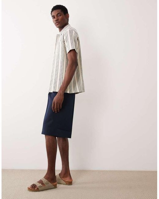 ASOS Blue Tailored Pleated Oversized Bermuda Shorts for men
