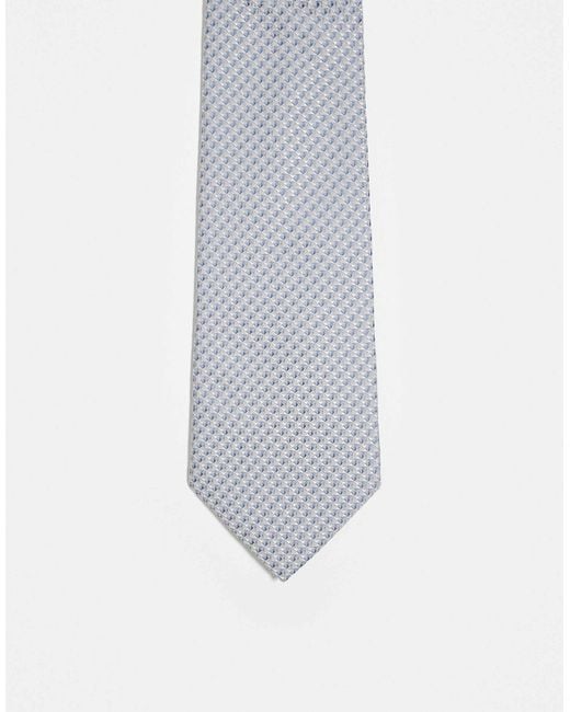 ASOS White Tie With Mono Print for men