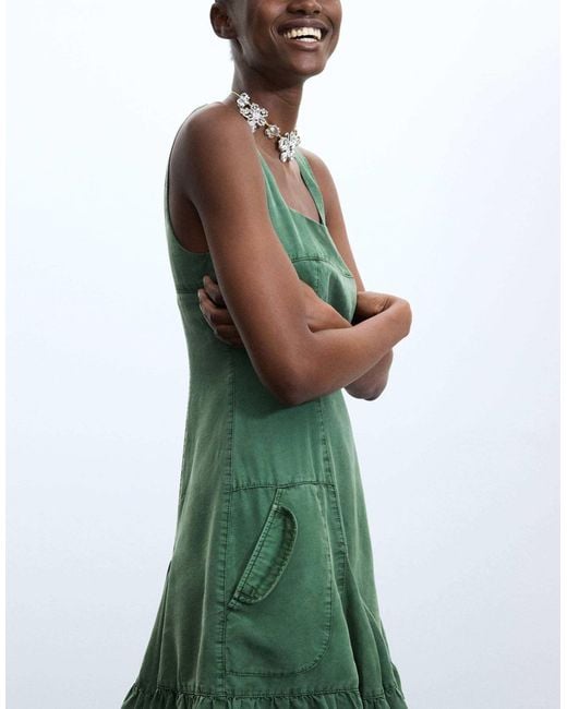 Robe courte en lyocell e Desigual en coloris Green