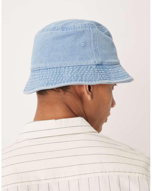 Calvin Klein Blue Monologo Embroidered Denim Bucket Hat for men