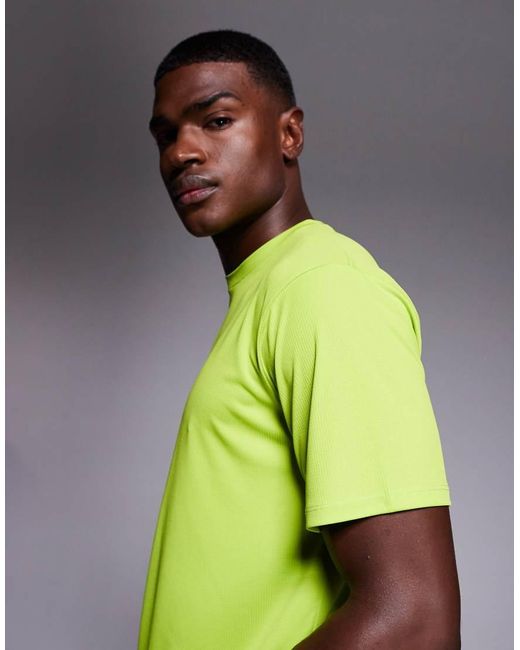 4505 Green Quick Dry Technical Mesh Relaxed Fit Running T-shirt for men