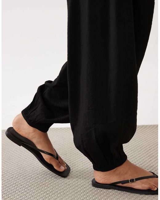 Aware Black High Waist Balloon Trouser With Cuffed Ankle Co-ord