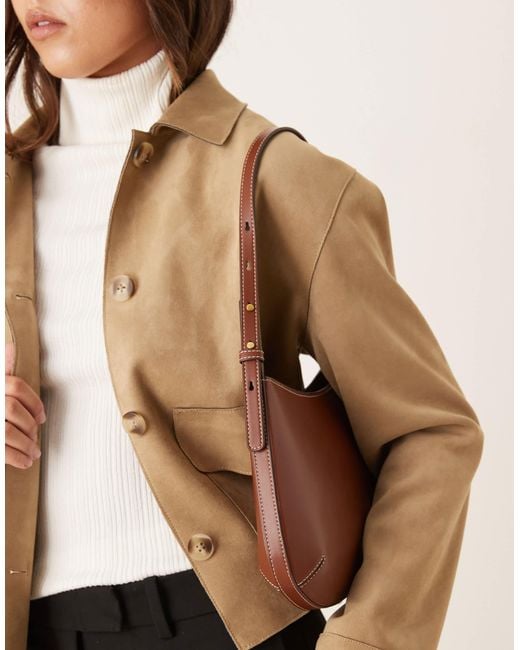 Mango Natural Faux Leather Shoulder Bag