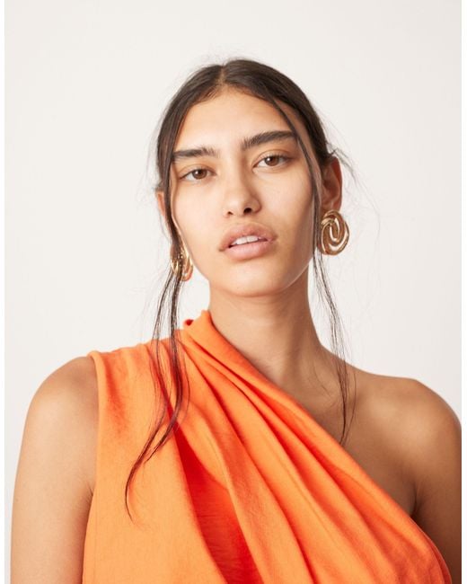 ASOS Orange Ultimate Drape Maxi Dress