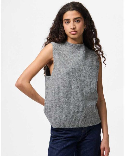 Pieces Blue Knitted Vest