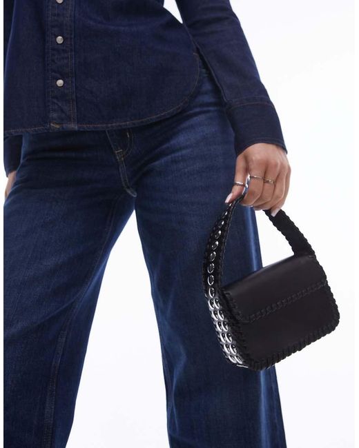 Mango Minihandtas Met Studs Op Het Handvat in het Blue