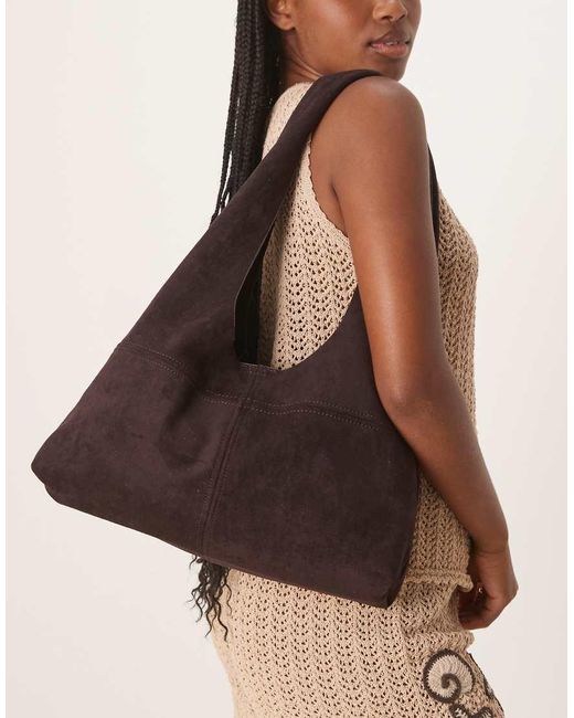 Borsa Shopping A Trapezio di ASOS in Brown