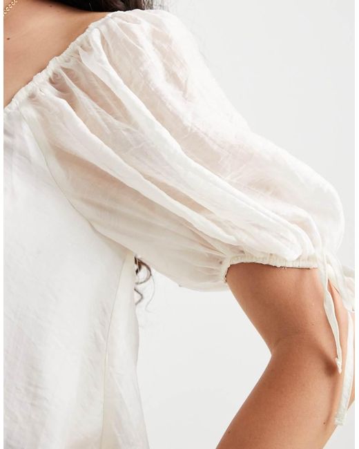 ASOS White Puff Mini Dress