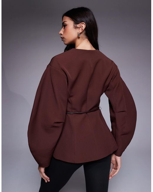 River Island Purple Cocoon Sleeve Tailored Blazer