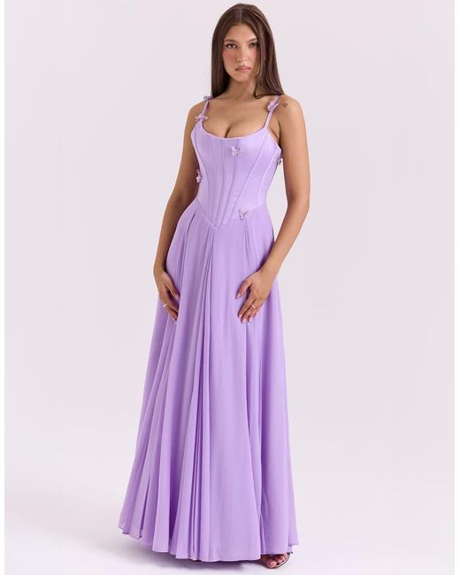 House Of Cb Purple Pascha Maxi Dress
