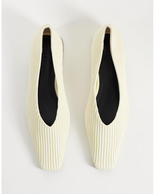 ASOS Natural Lemonade Chisel Toe Ruched Ballets