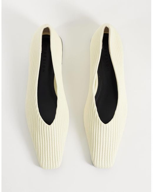 ASOS Natural Lemonade Chisel Toe Ruched Ballets