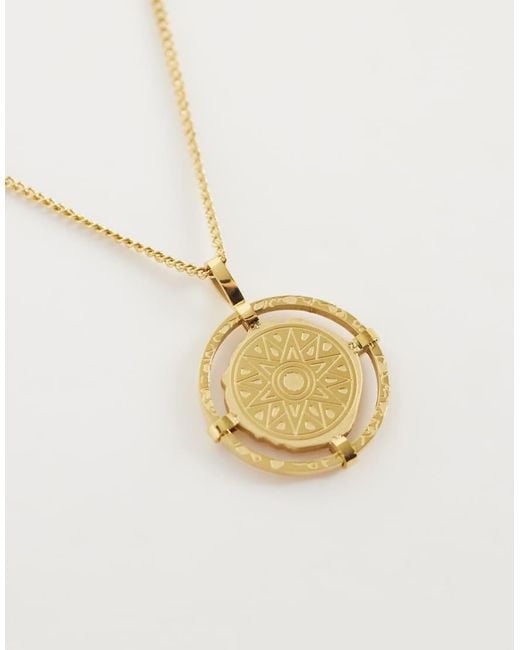 ASOS Metallic Waterproof Stainless Steel Necklace With Disc Charm