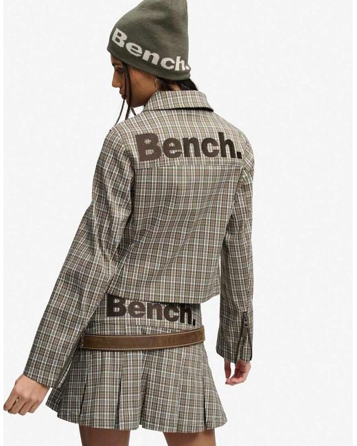 Bench x Superdry & Co Green Double Zip Collared Check Jacket