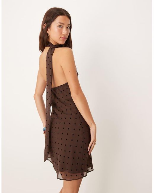 ASOS Natural Scarf Wrap Mini Dress