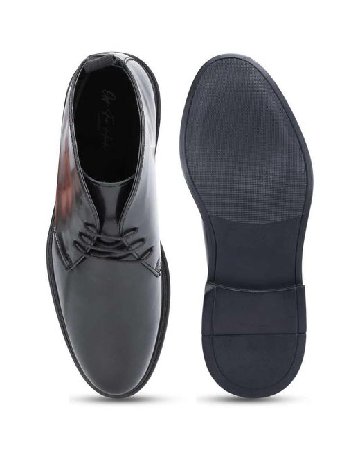 OFF THE HOOK Black Loki Leather Lace-Up Desert Boots for men
