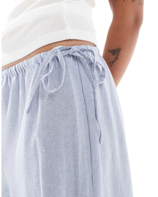 Only Petite White Wide Leg Tie Detail Trousers