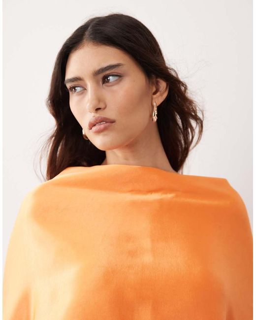 ARRANGE Orange Satin Underlay Cape Top