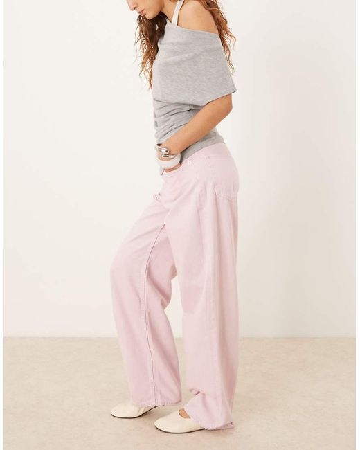 Gina Tricot Pink baggy Barrel Leg Jeans