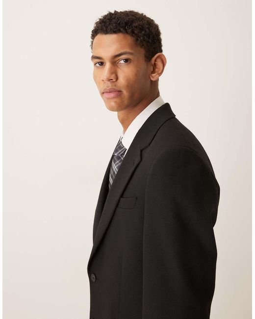 ASOS Black Slim Suit Jacket With Wool for men