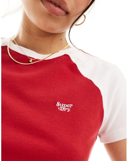 Superdry Red – essential – retro-t-shirt