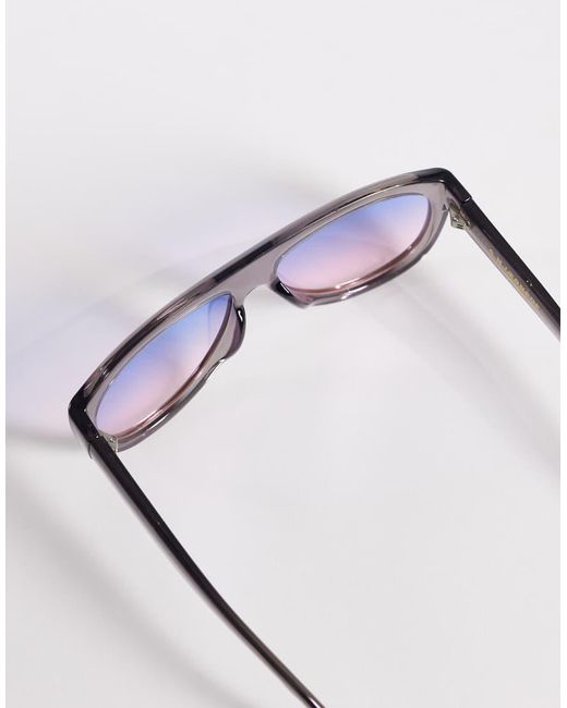 A.Kjærbede Gray Rio Oversized Shield Aviator Sunglasses